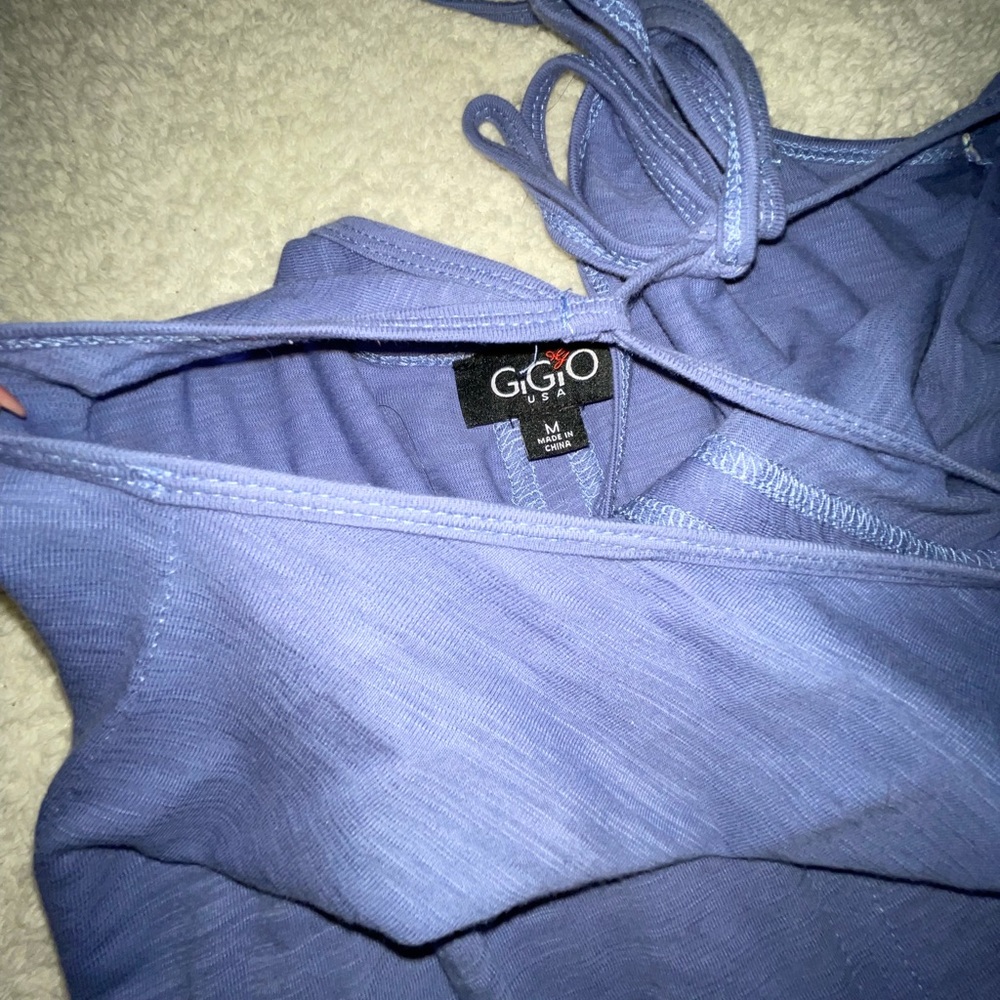 Blue Ruffle Midi Dress - Picture 5 of 5